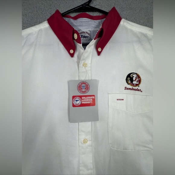 Florida State Seminole Shirt Men's XL White Button-Down Long Sleeve NWT  #0298 - Picture 8 of 16